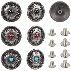 12 комплект декоративных заклепок из сплава 3 цветов&nbsp;BUTT-CP0001-07B