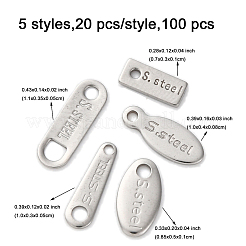 100 шт. 5 стиля подвески из нержавеющей стали 304&nbsp;STAS-FP0001-04