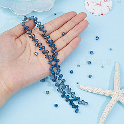 Нити прозрачных стеклянных бусин с гальваническим покрытием EGLA-FI0001-02