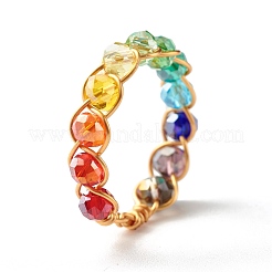 Anelli di perle di vetro&nbsp;RJEW-TA00011