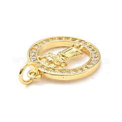 Латунные микропаве прозрачные подвески с фианитом KK-G416-06G