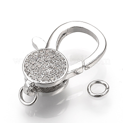 Латунные микро проложить кубического циркония когтя омара застежками ZIRC-S058-19P