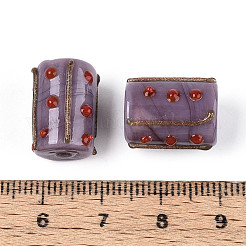 Бусины из фольгированного стекла ручной работы с золотым напылением LAMP-ZX003-12-08