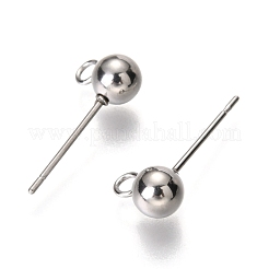 Boucles d'oreilles à tige en acier inoxydable 304 de couleur originale&nbsp;STAS-C018-23P-01