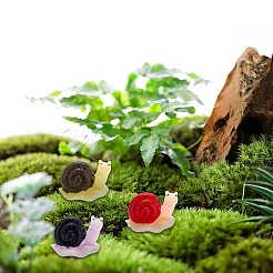 30 шт. 3-цветные смоляные мини-улитки для украшения витрины AJEW-CP0005-46