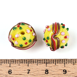 Бусины ручной работы в технике лэмпворк с неровностями&nbsp;LAMP-T022-05F