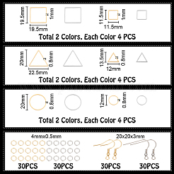 Набор для самостоятельного изготовления сережек-подвесок с геометрическим узором DIY-UN0003-01