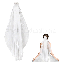 Veli da sposa lunghi in organza&nbsp;AJEW-WH0596-965A-03
