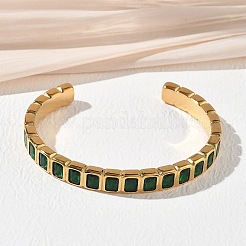 Bracelets manchettes en acier inoxydable 304 et zircon cubique pour femmes&nbsp;BJEW-T031-01C