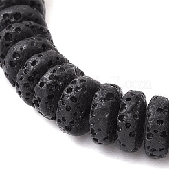 Эластичный браслет из окрашенного натурального лавового камня и жемчуга BJEW-JB09724