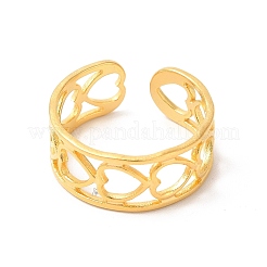 Ионное покрытие (ip) 304 нержавеющая сталь полое сердце открытое кольцо-манжета для женщин&nbsp;LS-RJEW-E063-19G