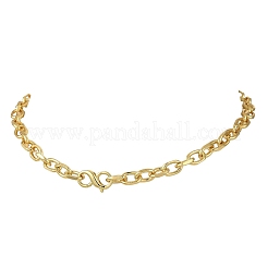 Collares de cadena de cable de latón de 6 mm con cierre en forma de S.&nbsp;NJEW-JN06442