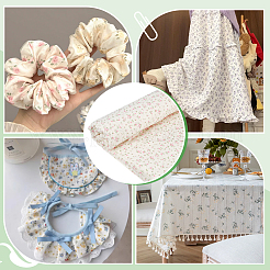 Tela de algodón con estampado de flores&nbsp;DIY-WH0504-985A