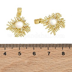 Pendenti in zirconi cubici trasparenti in micro pavè di ottone&nbsp;KK-A294-09G