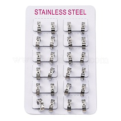 Серьги-кольца из нержавеющей стали 304 с эффектом полировки из кубического циркония EJEW-M001-25P