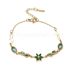Bracelets à maillons en acier inoxydable 304 ornés de strass&nbsp;SA-CBAF6AD-07G