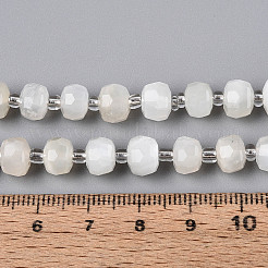 Натуральный белый лунный камень бисер пряди G-N327-08A-09