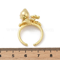 Манжеты из латуни с микро паве кубический цирконий для женщин RJEW-F182-08B-G