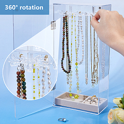 Вращающиеся акриловые подвесные органайзеры для хранения ожерелий ODIS-WH0079-025