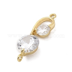 Латунные подвески с гладкими круглыми подвесками-соединителями из прозрачного кубического циркония&nbsp;KK-A275-24G