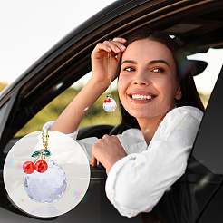 2 шт. стеклянная круглая подвеска в виде вишни и сплава&nbsp;HJEW-DC00105