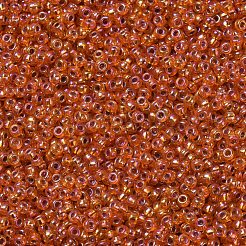 MIYUKIラウンドロカイユビーズ  日本製シードビーズ  11/0  （rr1008)シルバーライニングオレンジab  2x1.3mm  穴：0.8mm  約50000個/ポンド&nbsp;SEED-G007-RR1008
