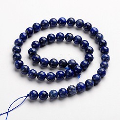 Runde gefärbte und natürliche Lapislazuli Edelstein Perlenstränge&nbsp;G-J333-05-8mm