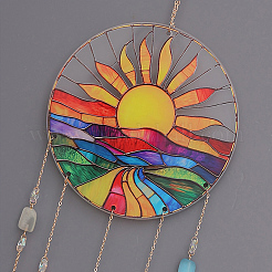 Акриловые подвесные украшения в виде солнца&nbsp;HJEW-D302-06