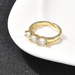 Латунные микро проложить пальцев кольца кубического циркония RJEW-P166-08B-G