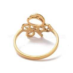 Ionenplattierung (IP) 201 Edelstahl Rose des Lebens Fingerring&nbsp;RJEW-J051-45G