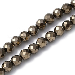 Fili di perline di ematite sintetica non magnetica elettrolitica&nbsp;G-H072-B01-01