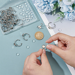 DIY Blanko-Kuppel-Sets aus Edelstahl zur Herstellung offener Manschettenringe&nbsp;DIY-UN0006-34B