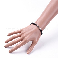 Унисекс плетеные браслеты кожаный шнур BJEW-JB04941-01
