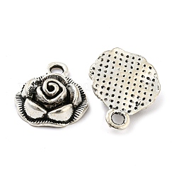 合金ペンダント  カドミウムフリー＆鉛フリー  花  アンティークシルバー  17x14x4.5mm  穴：1.8mm&nbsp;X-FIND-G065-14AS