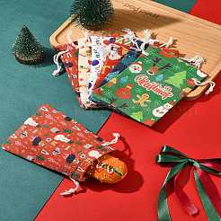 12 шт. 6 стиля тканевых мешков для хранения с рождественской тематикой ABAG-FS0001-09