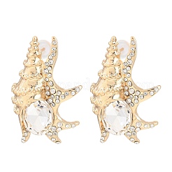 Legierung Rhinestone-Bolzenohrringe&nbsp;EJEW-Z172-02G-02
