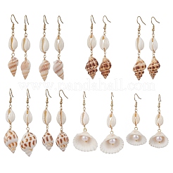 4 пара сережек-ракушек из нержавеющей стали 304 EJEW-JE06265