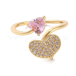 Открытые манжеты из латуни с микропаве кубический цирконий&nbsp;RJEW-K263-08G