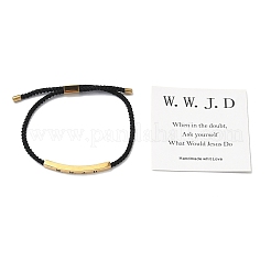 Bracelets coulissants en cordon polyester avec inscription « wwjd »&nbsp;BJEW-P384-01G