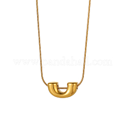 Colliers à pendentif en forme de U en acier inoxydable 304 avec chaîne serpent ronde&nbsp;NJEW-OY002-34G