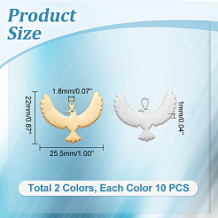 20 шт. подвески из нержавеющей стали 304 двух цветов STAS-UN0048-29