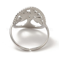 Strass-Oval mit Lebensbaum offener Manschettenring&nbsp;RJEW-K237-01P
