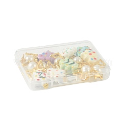 7 шт. 7-цветная подвеска в виде ангела из искусственного жемчуга ручной работы из фарфора и АБС-пластика в виде рождественской елки&nbsp;HJEW-FS00082