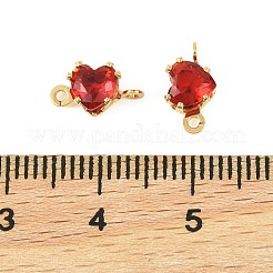 Подвески-сердечки с кубическим цирконием из латуни&nbsp;KK-P347-02G-03