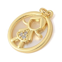 Латунные микро проложить кубического циркония подвески&nbsp;KK-K298-22G-04