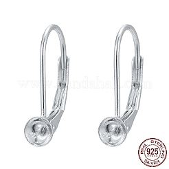 925スターリングシルバーフレンチフックピアスパーツ  銀  16x13x4mm  ピン：0.8mm  トレイ：4mm&nbsp;STER-I014-13S
