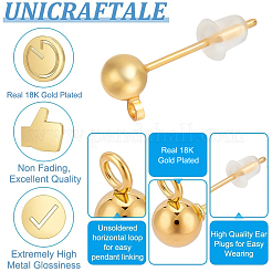 80 шт. латунные серьги-гвоздики KK-UN0002-75B