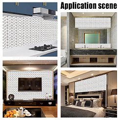 Adesivi murali autoadesivi in plastica con mosaico quadrato in alluminio&nbsp;DIY-WH0257-15A