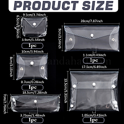 5 шт. 5 стиля прямоугольные прозрачные ПВХ косметички&nbsp;AJEW-FG0004-33