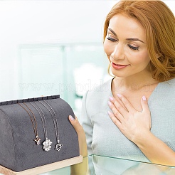 Деревянная наклонная стойка для хранения ожерелий&nbsp;NDIS-WH0001-16A